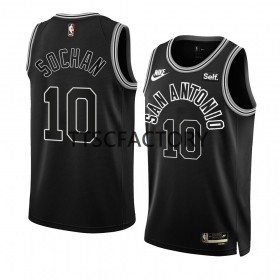 Herren NBA San Antonio Spurs Trikot Jeremy Sochan 10 Nike 2022-23 Classic Edition Schwarz Swingman